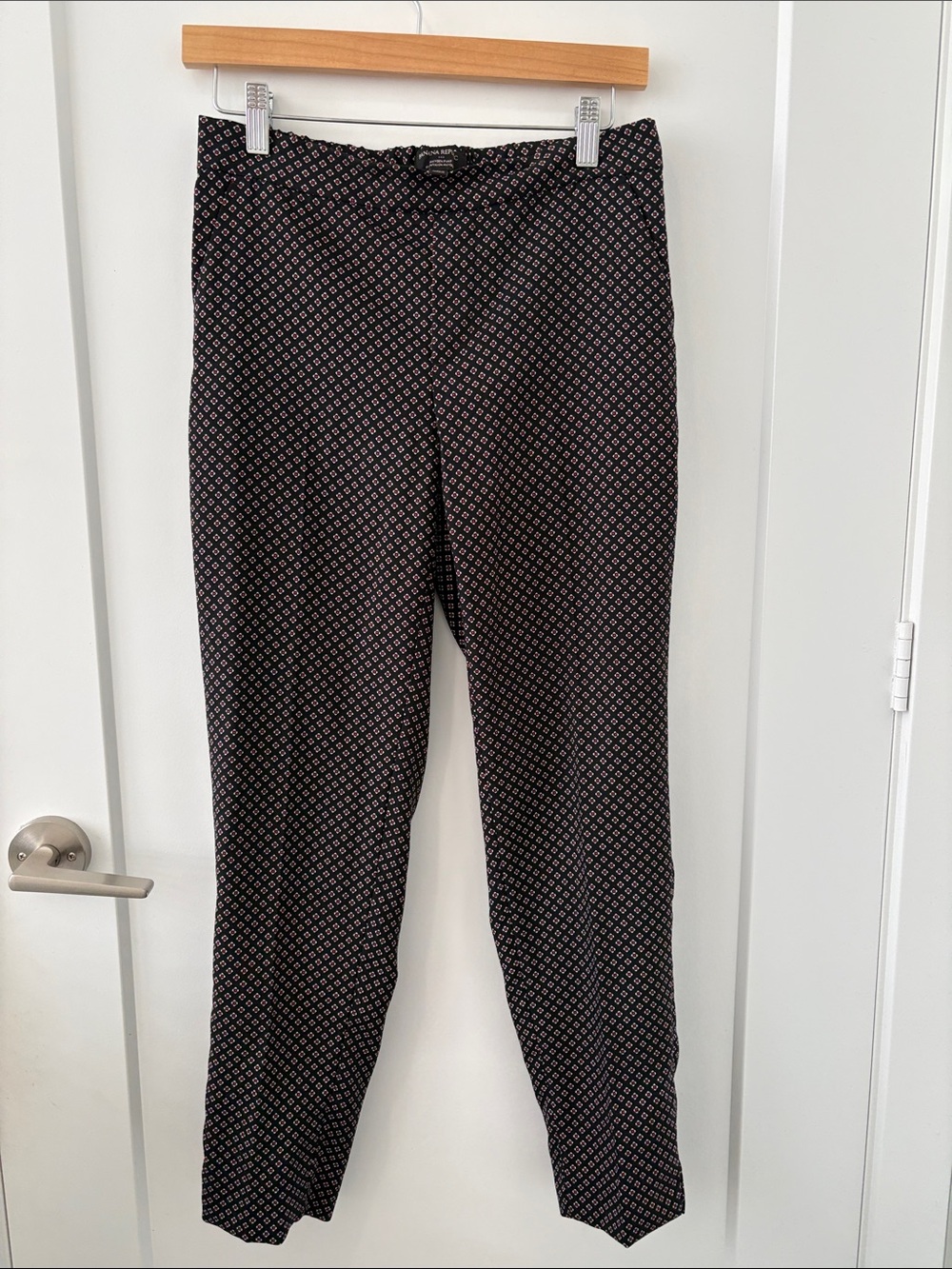 Banana Republic Black Patterned Women Dress Pants